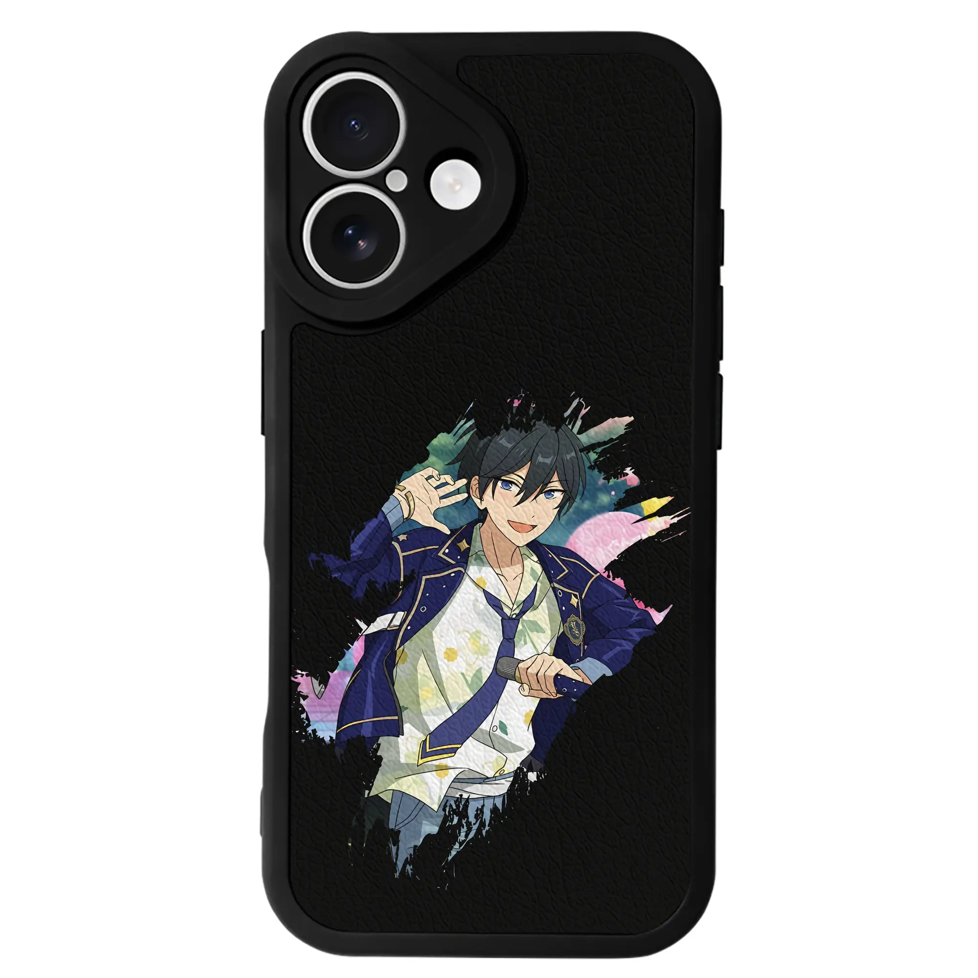 あんさん ぶる グッズ Trickstar 氷鷹北斗 - IPhone 16シリーズ対応 ・ シリコンスマホケース ・ レザー調 ・ 高精度フィット ・ 耐衝撃 ・ ワイヤレス充電対応 ・ 精密カット